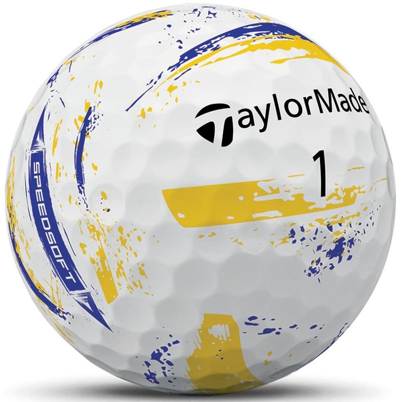 TaylorMade SpeedSoft Ink balles de golf, jaune/bleu