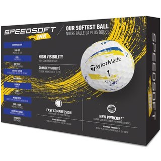 TaylorMade SpeedSoft Ink balles de golf, jaune/bleu