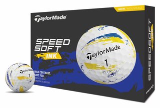 TaylorMade SpeedSoft Ink balles de golf, jaune/bleu
