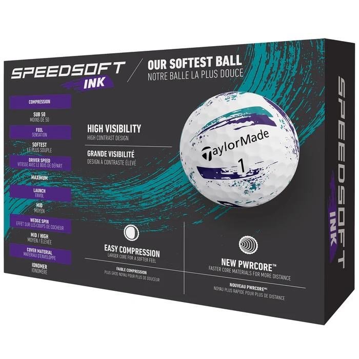 TaylorMade SpeedSoft Ink balles de golf, violet/sarcelle