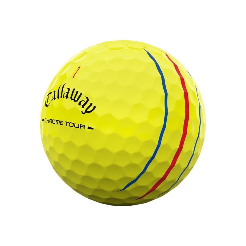 Callaway Chrome Tour Triple Track balles de golf 2026 (12 balles), jaunes