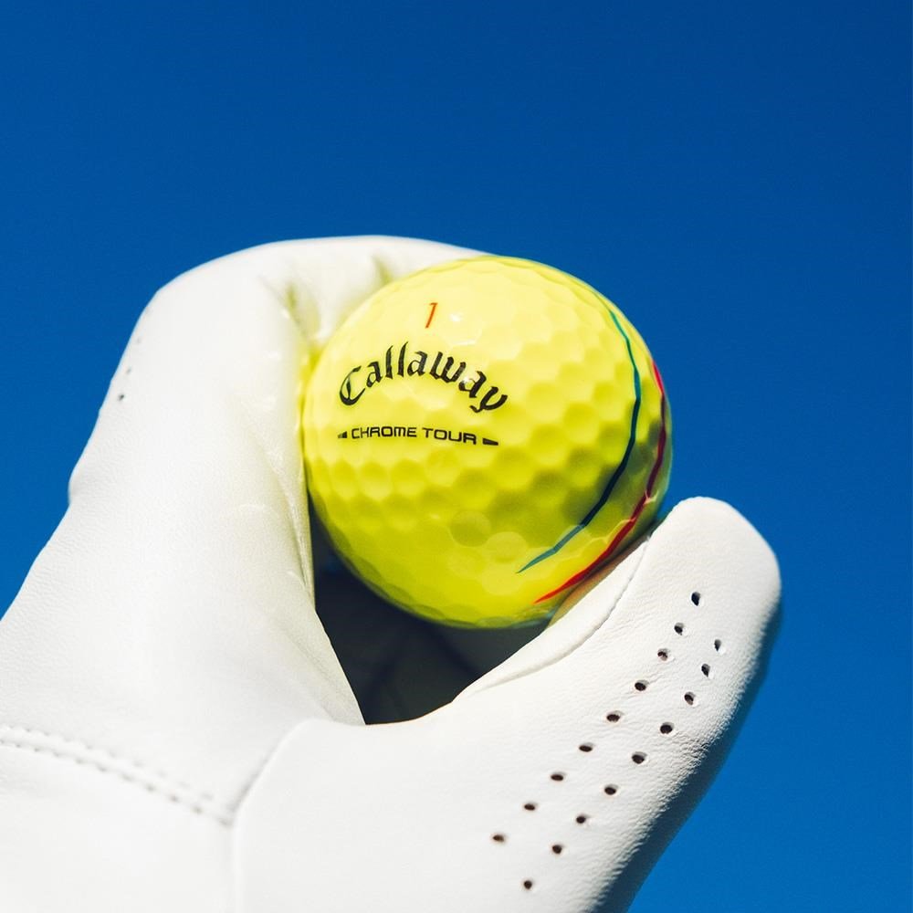 Callaway Chrome Tour Triple Track balles de golf 2026 (12 balles), jaunes