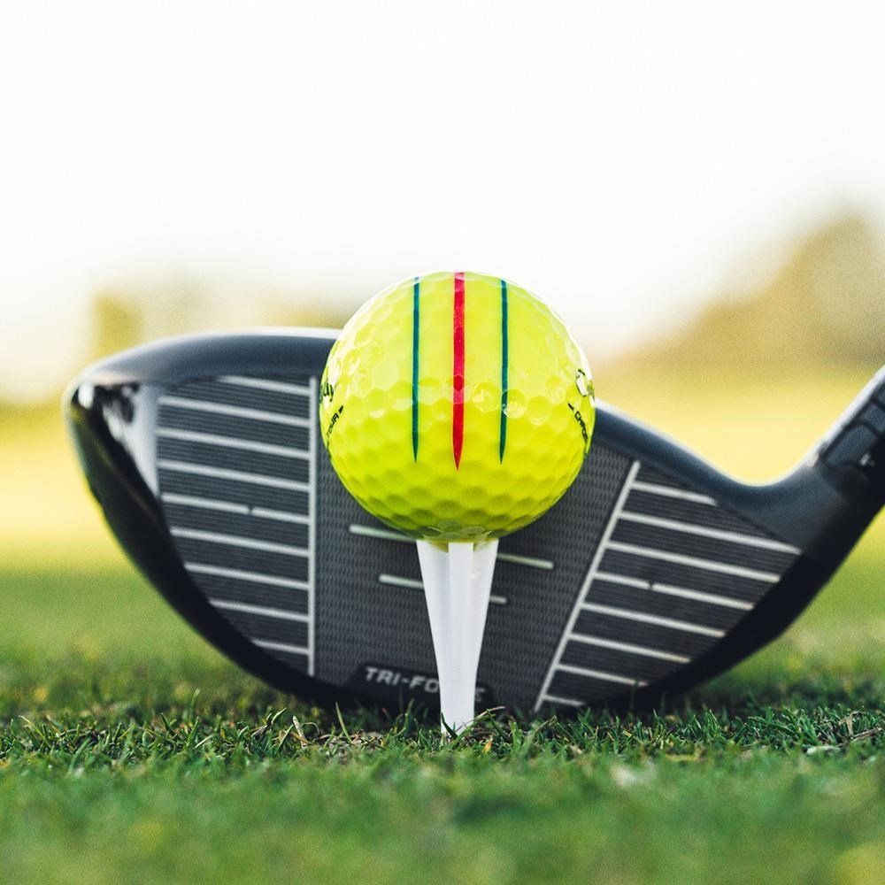 Callaway Chrome Tour Triple Track balles de golf 2026 (12 balles), jaunes