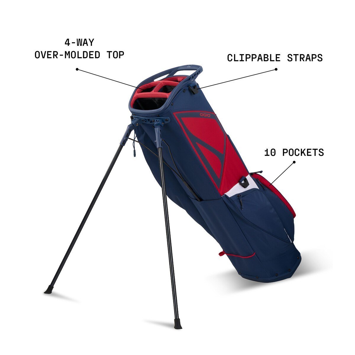 Ogio Featherlite stand bag, volcanic