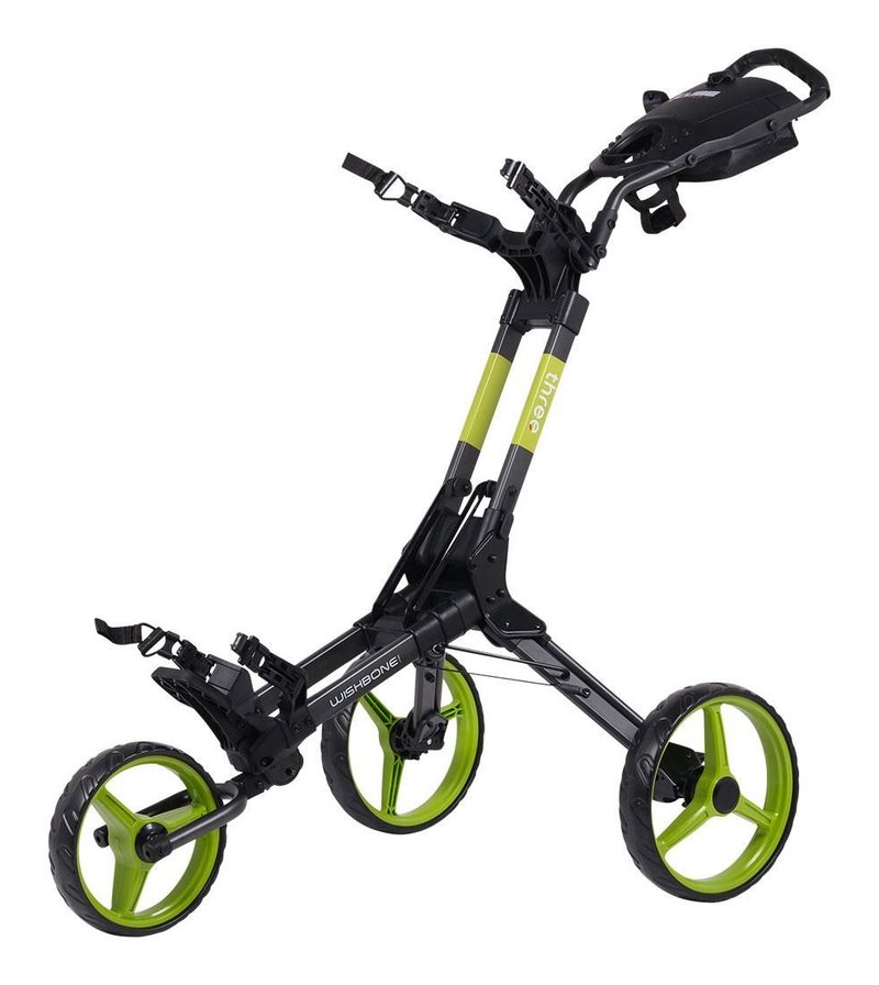 Wishbone Cube Three chariot manuel, noir/citron vert