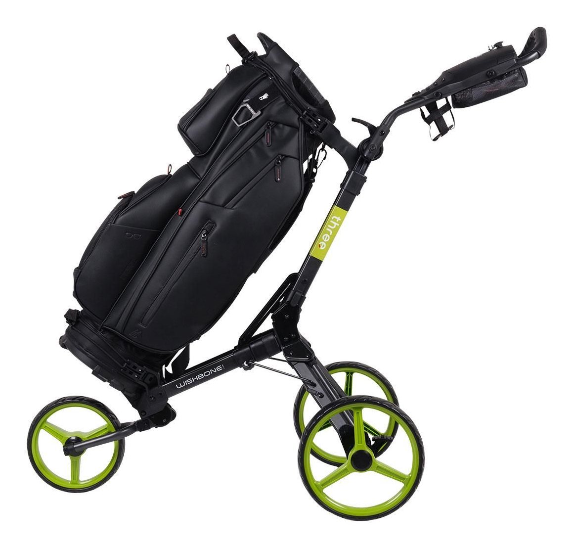 Wishbone Cube Three chariot manuel, noir/citron vert