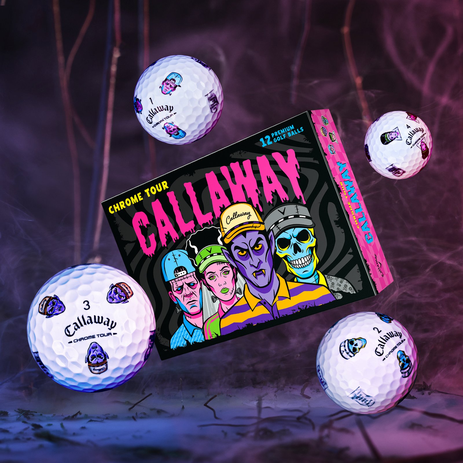 Callaway Chrome Tour Truvis balles de golf, Halloween