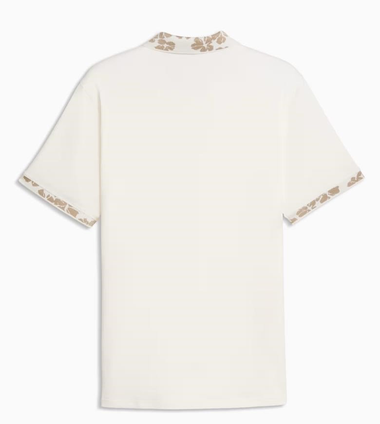 Puma Modalon Floral Rib polo homme, warm white/ice coffee