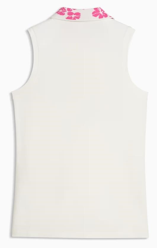 Puma Modalon Floral Rib Sleeveless polo femme, warm white/pink opal