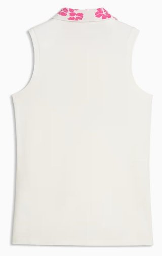 Puma Modalon Floral Rib Sleeveless polo femme, warm white/pink opal