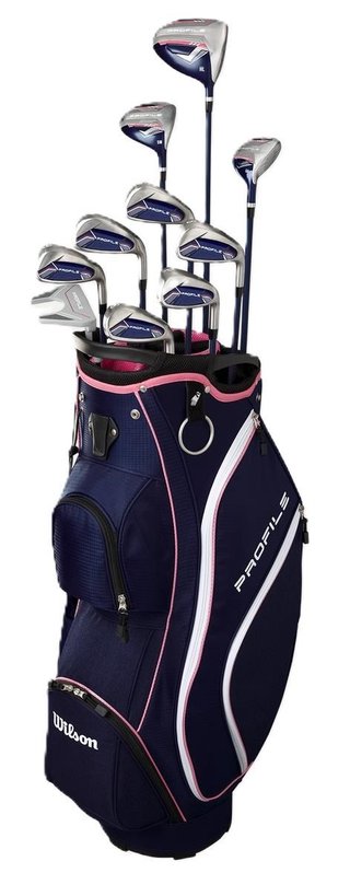 Wilson Profile Ladies set de golf femme, LLH + sac chariot, marine/or rose/argent