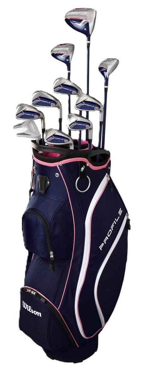 Wilson Profile Ladies set de golf femme, LLH + sac chariot, marine/or rose/argent