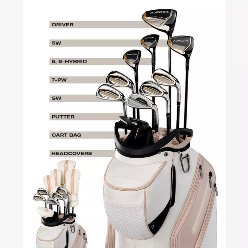 Wilson Aurora série de golf femmes (graphite), main gauche + sac chariot