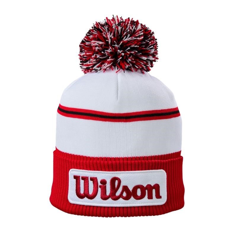 Wilson Tour Winter Beanie bonnet d'hiver, blanc/rouge