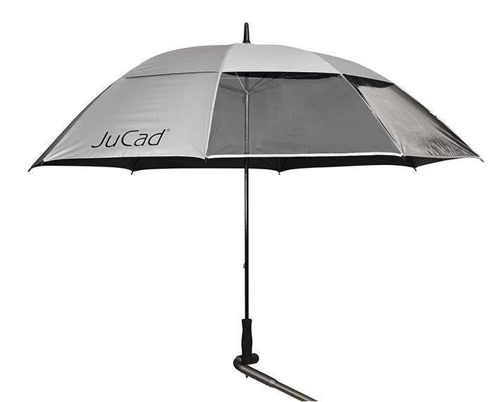 JuCad parapluie coupe-vent & fenêtre avec épingle 68", protection UV, argent