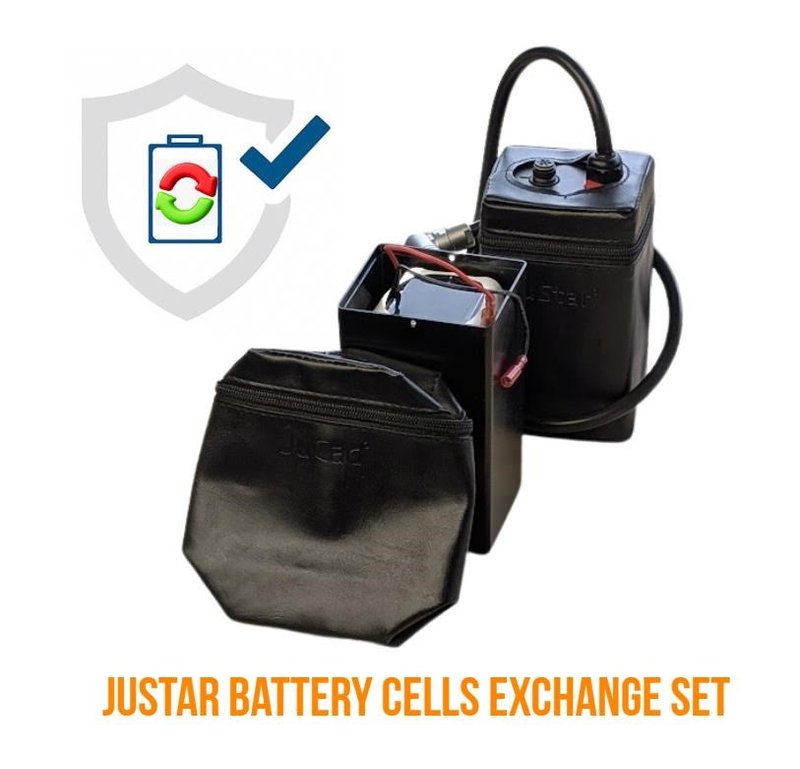 JuStar Powerpack kit de remplacement système sans unité de contrôle montage autonome, incl. boîtier et couvercle pour petites cellules de batterie