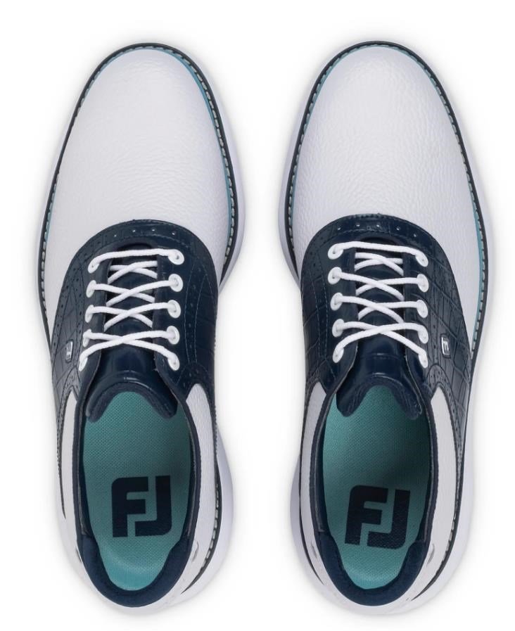 FootJoy Traditions chaussures de golf homme, blanc/bleu