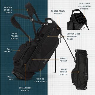 Sunday Golf Ryder 14 way stand bag, noir