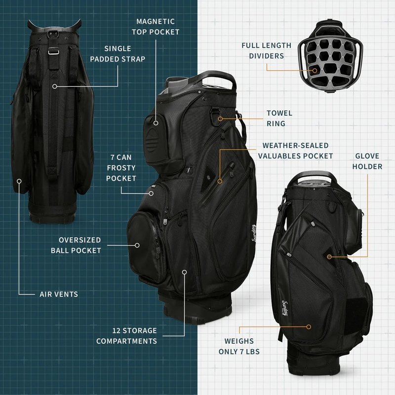 Sunday Golf Big Rig cart bag, noir mat