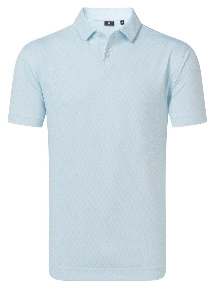 FootJoy Modernist Geo Pique polo homme, blanc/bleu glacé