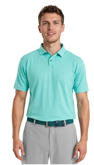 FootJoy Modernist Geo Pique polo homme, blue reef/sea glass