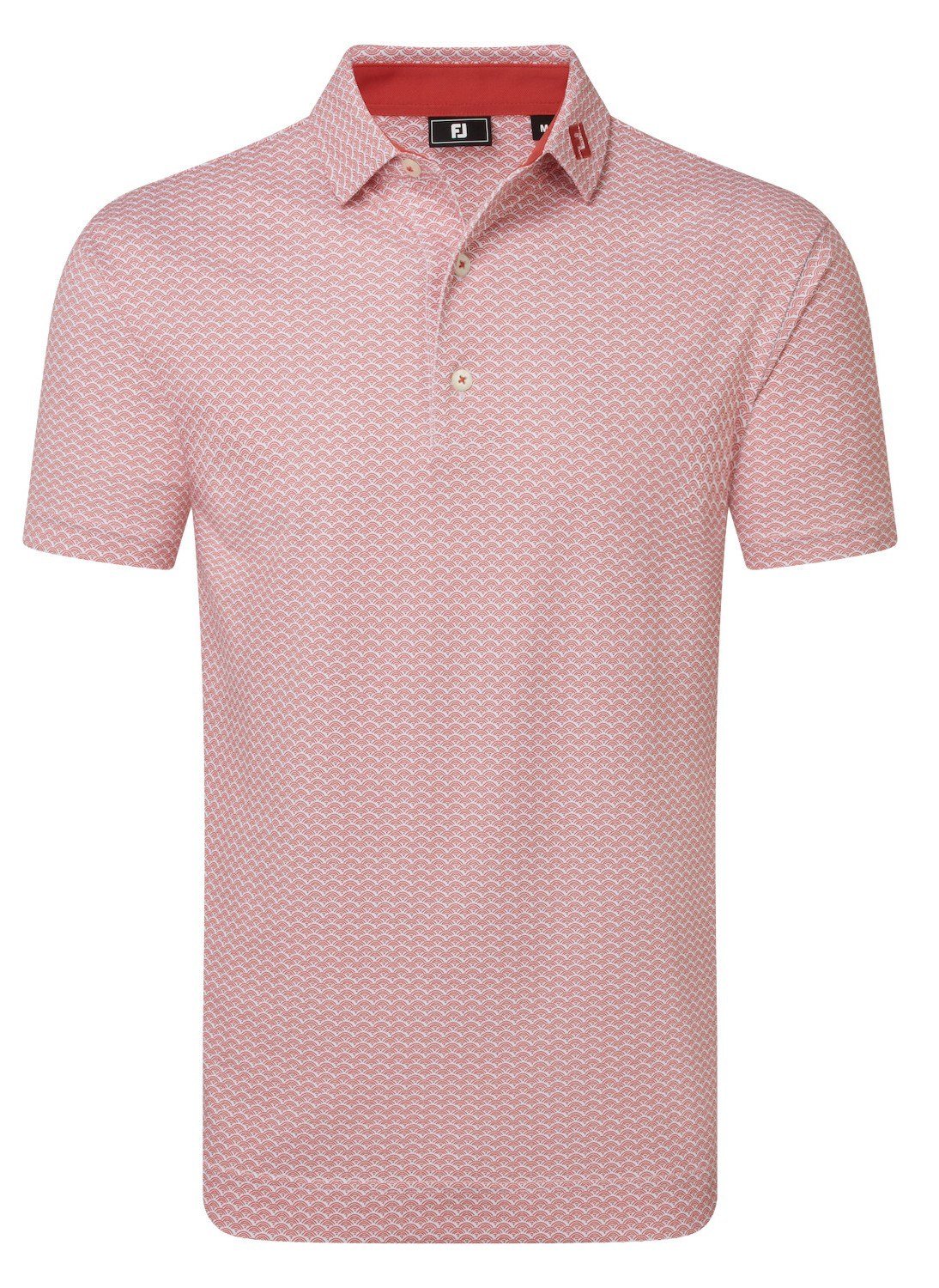 FootJoy Scallop Geo Pique polo homme, nantucket red