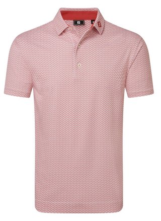 FootJoy Scallop Geo Pique polo homme, nantucket red