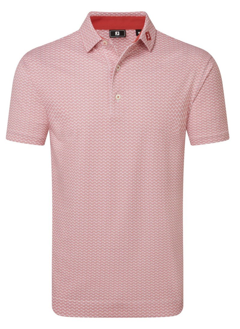FootJoy Scallop Geo Pique polo homme, nantucket red