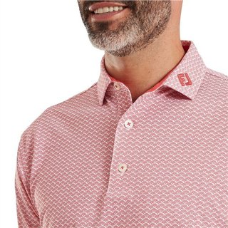 FootJoy Scallop Geo Pique polo homme, nantucket red