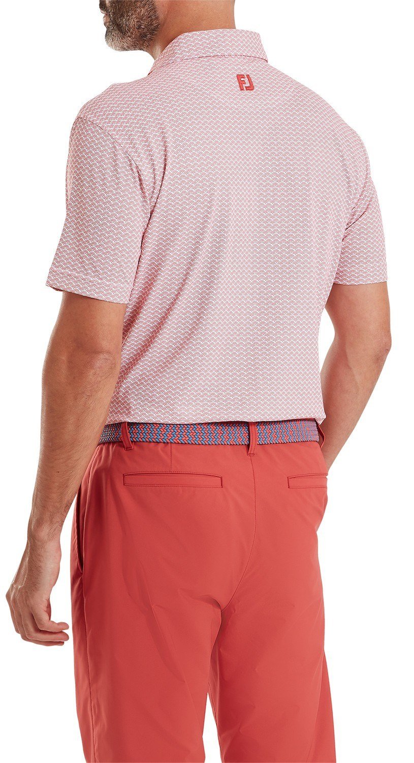 FootJoy Scallop Geo Pique polo homme, nantucket red