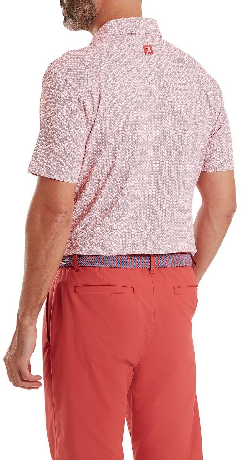 FootJoy Scallop Geo Pique polo homme, nantucket red