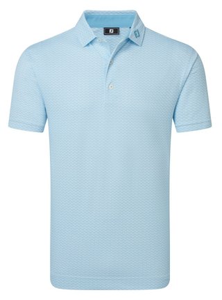 FootJoy Scallop Geo Pique polo homme, blue reef
