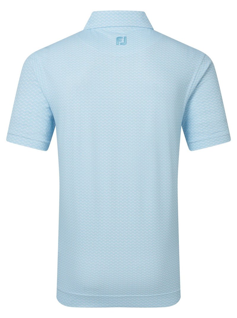 FootJoy Scallop Geo Pique polo homme, blue reef