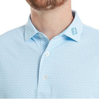 FootJoy Scallop Geo Pique polo homme, blue reef