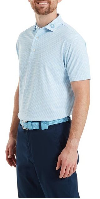 FootJoy Scallop Geo Pique polo homme, blue reef