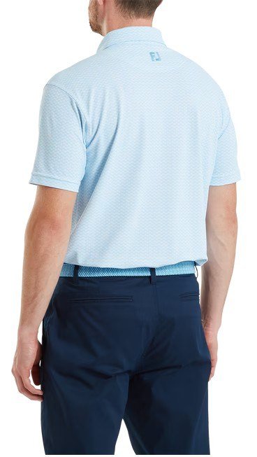 FootJoy Scallop Geo Pique polo homme, blue reef