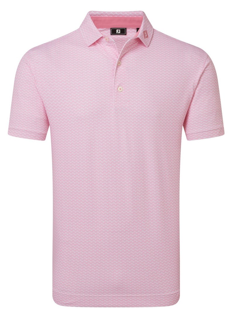 FootJoy Scallop Geo Pique polo homme, pink pop