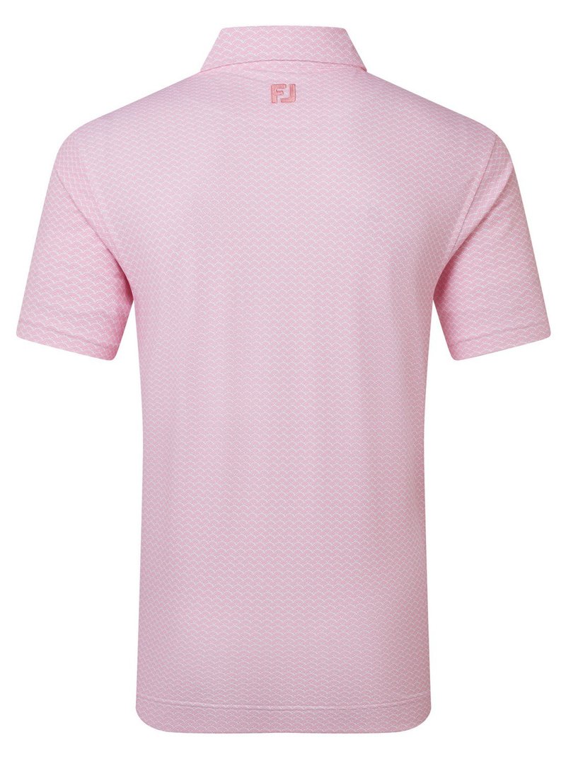 FootJoy Scallop Geo Pique polo homme, pink pop