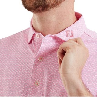 FootJoy Scallop Geo Pique polo homme, pink pop