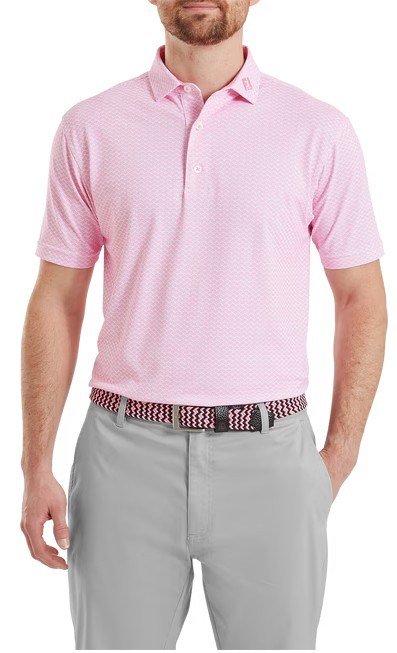 FootJoy Scallop Geo Pique polo homme, pink pop