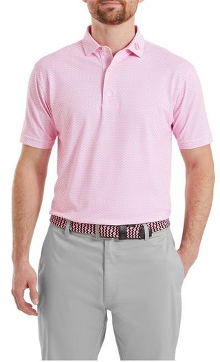 FootJoy Scallop Geo Pique polo homme, pink pop