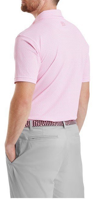 FootJoy Scallop Geo Pique polo homme, pink pop