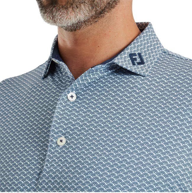 FootJoy Scallop Geo Pique polo homme, navy