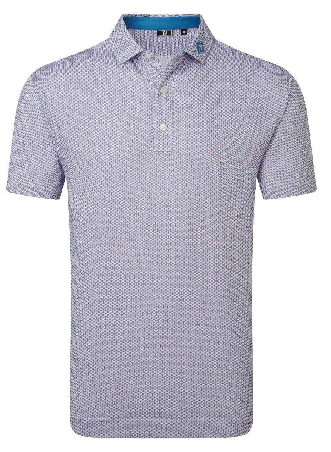 FootJoy Nautical Flag Print Lisle polo homme, nantucket red/coastal blue