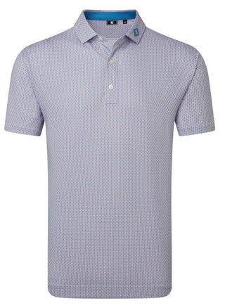 FootJoy Nautical Flag Print Lisle polo homme, nantucket red/coastal blue