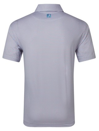 FootJoy Nautical Flag Print Lisle polo homme, nantucket red/coastal blue