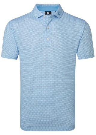 FootJoy Nautical Flag Print Lisle polo homme, blue reef/deep reef