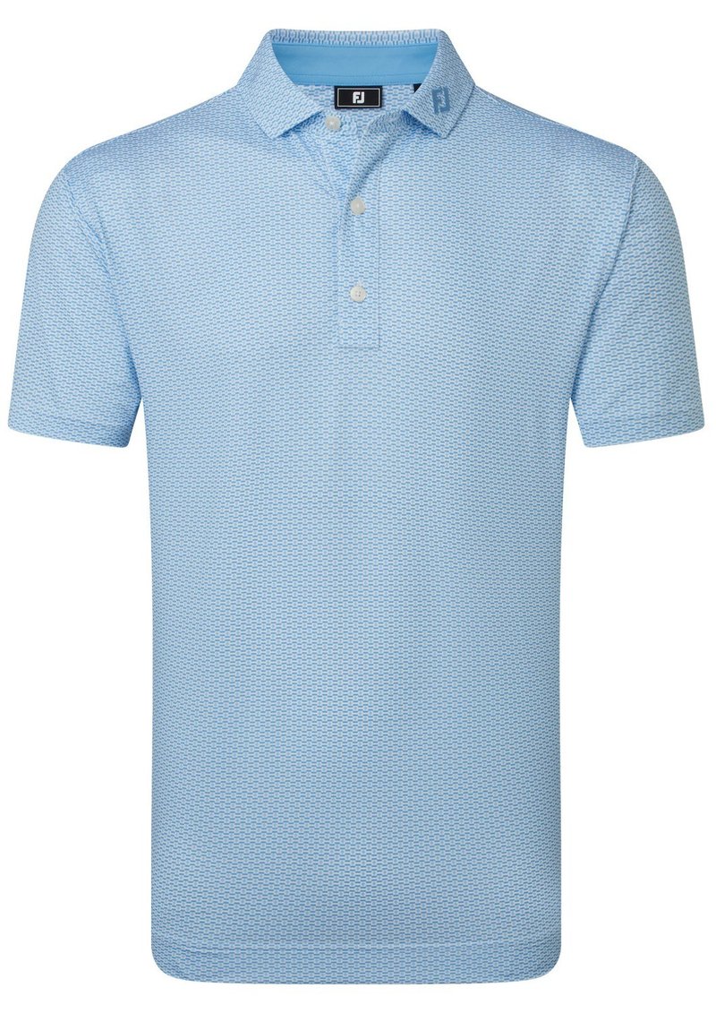 FootJoy Nautical Flag Print Lisle polo homme, blue reef/deep reef
