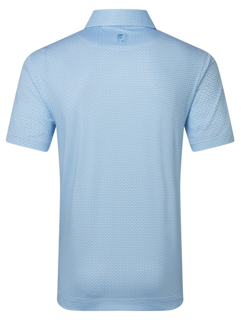 FootJoy Nautical Flag Print Lisle polo homme, blue reef/deep reef