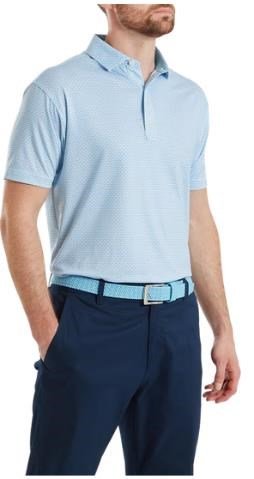 FootJoy Nautical Flag Print Lisle polo homme, blue reef/deep reef